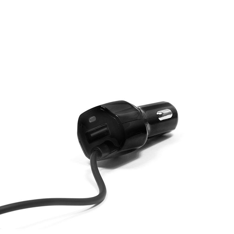 Cablu alimentare bricheta 1 m 12-24V 5V 3,1A negru