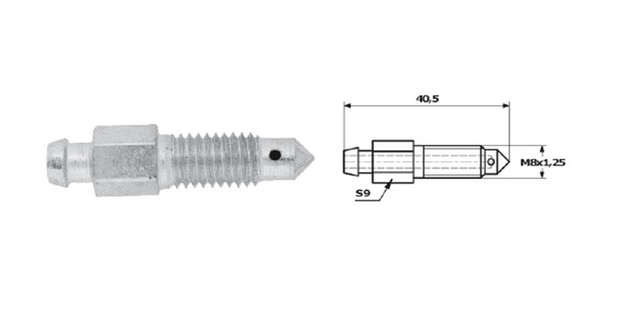 Surub/supapa aerisire M8 41 mm