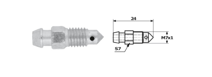Surub supapa aerisire M7 24 mm