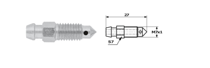 Surub supapa aerisire M7 27 mm