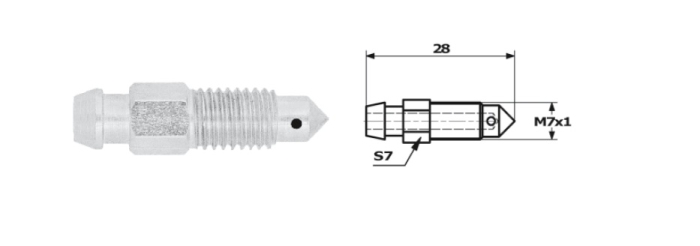 Surub supapa aerisire M7 28 mm