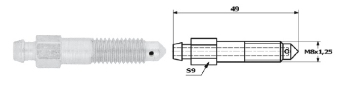 Surub supapa aerisire M8 49 mm