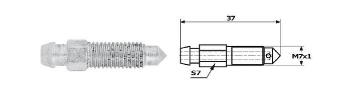 Surub supapa aerisire M7 37 mm