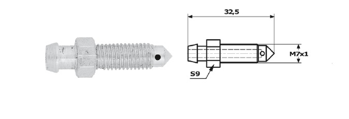 Surub supapa aerisire M7 33 mm