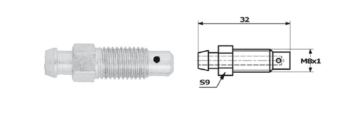 Surub supapa aerisire M8 32 mm