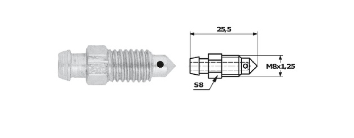 Surub supapa aerisire M8 26 mm