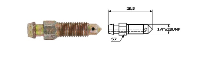 Surub supapa aerisire 1/4"X28 30 mm