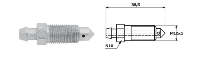 Surub supapa aerisire M10 39 mm