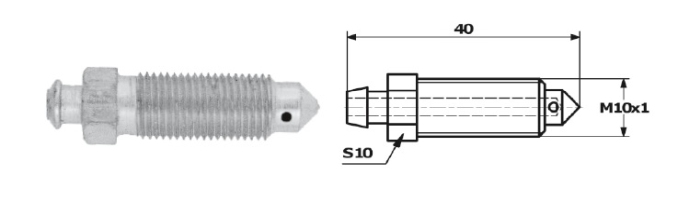Surub supapa aerisire M10 40 mm