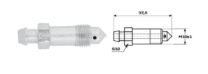 Surub/supapa aerisire M10 lungime 38 mm