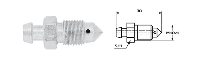 Surub/supapa aerisire M10 lungime 30 mm