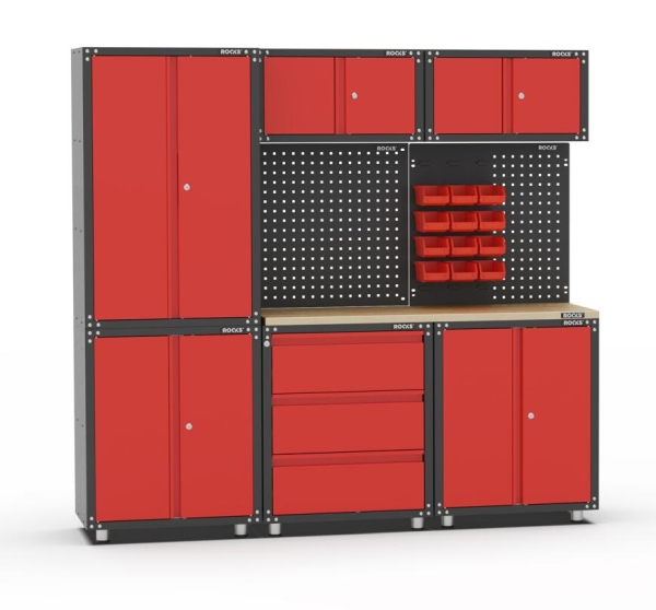 Set mobilier pentru atelier roșu 34 piese