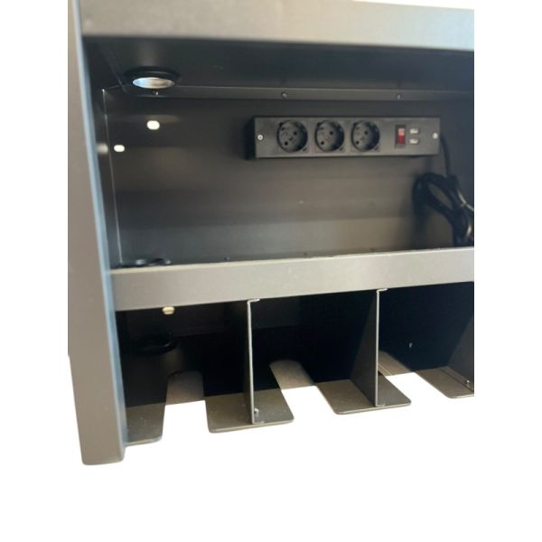 Dulap scule pentru unelte electrice cu priză 230 V negru 67,5x46,5x35 cm