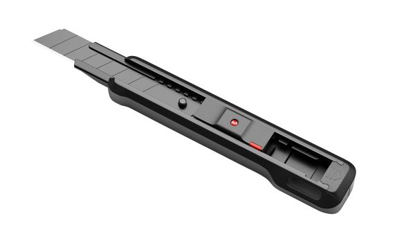 Cuțit cu lamă fragilă 18 mm 60° negru