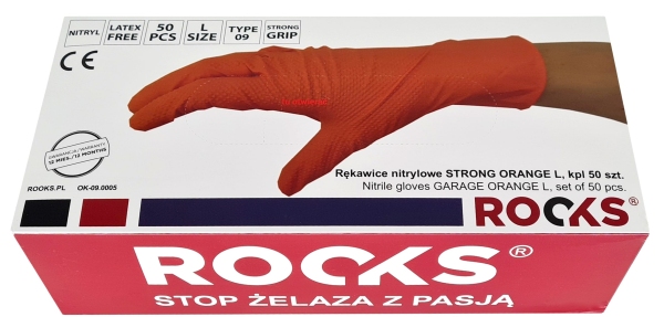 Mănuşi de nitril portocaliu L set 50