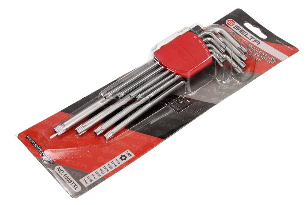 Chei cu bilă Torx de securitate extra lungi 9 piese TS10-TS50