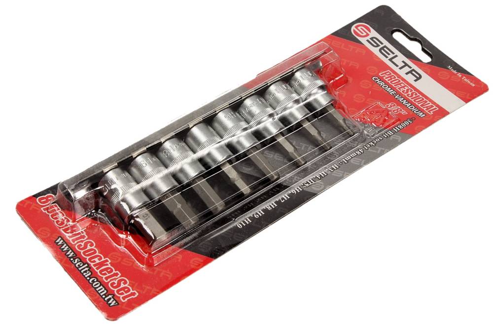 Chei cu bilă hexagonale 3/8'' 8 piese