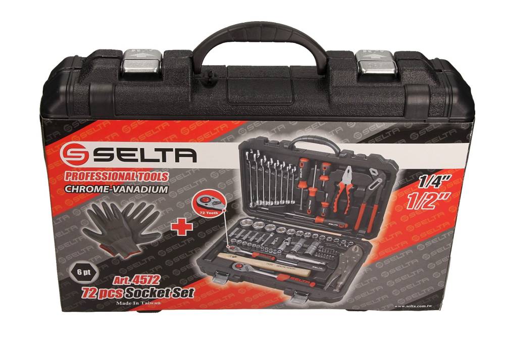 Set scule 1/4 si 1/2 72 piese