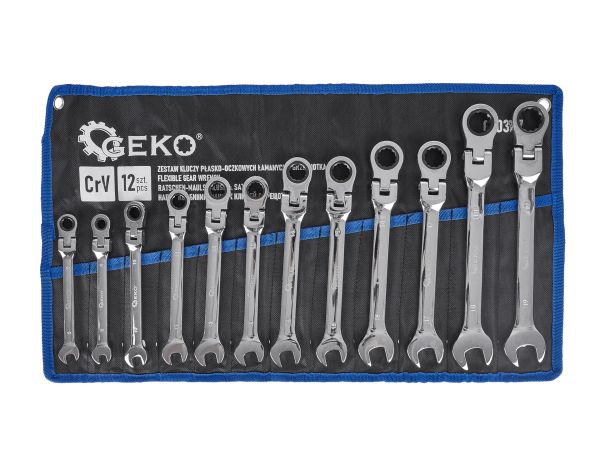 Set De Chei Combinate Cu Clichet Si Articulatie 8-19 Mm 12 Piese.