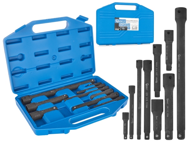 Set extensie, chei tubulare 9 piese 1/4'' 3/8'' 1/2''