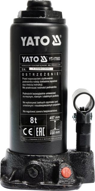 Cric Hidraulic Cu Sticlc 8T 230-457MM YATO