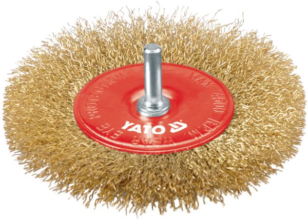 Perie de curatat disc 100 mm tijă sârmă placată cu alamă
