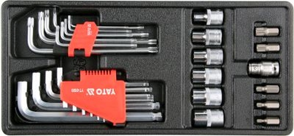 Insert with equipment for a workshop trolley