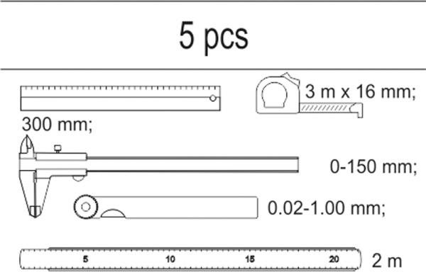 Insert sertar set 5 instrumente de masurare