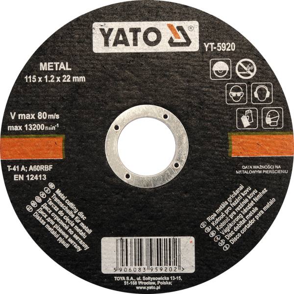 Disc debitare polizor unghiular metal 115x1,2x22 mm
