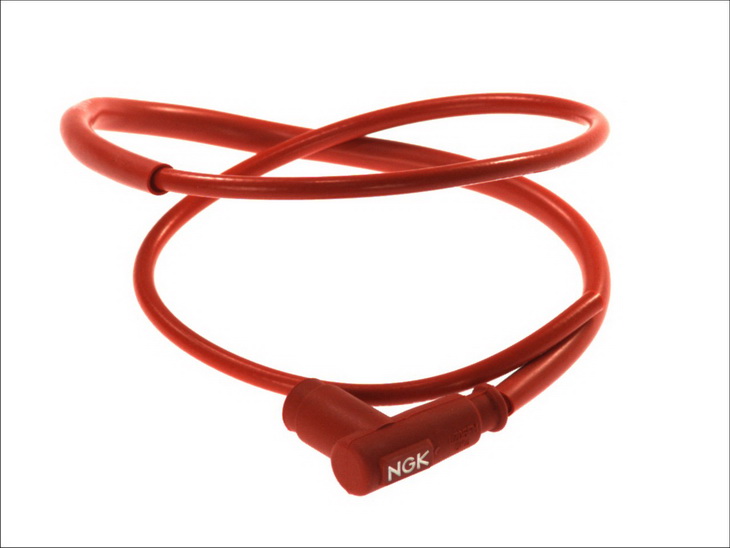 Manson cauciuc bujie scurt filet 10/12/14 mm cablu 100 cm rosu