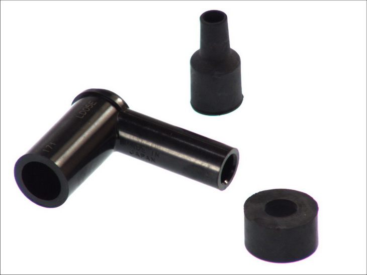 Manson cauciuc bujie scurt filet 10/12 mm negru