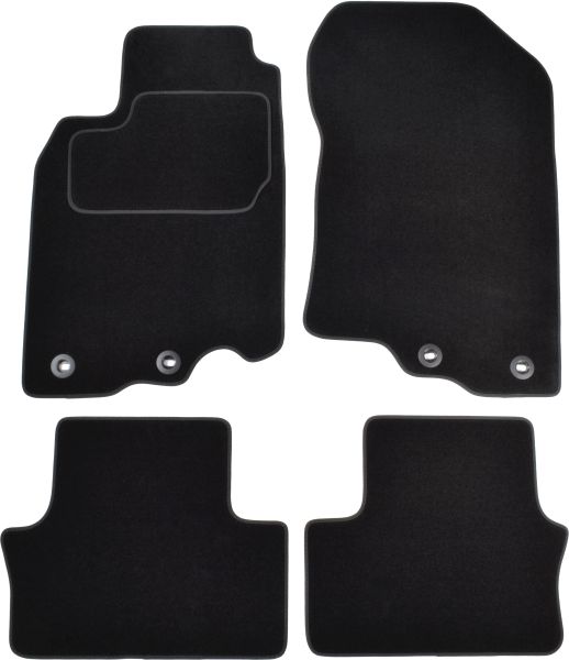 Covoras podea textil fata velours negru set 4 bucati