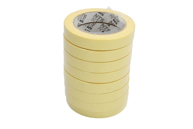 Banda adeziva hartie galben 18 mm 40 m set 8 bucati