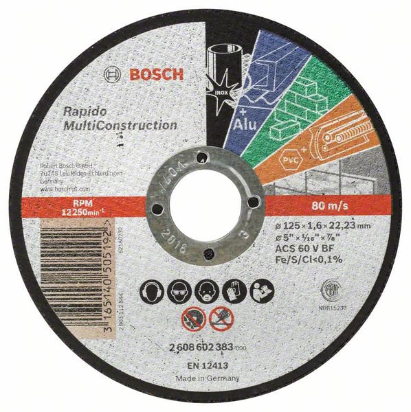Disc abraziv polizor unghiular 125x22,2 mm grosime 1,6 mm beton