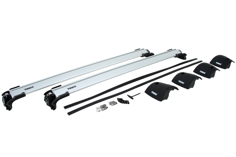 Bara portbagaj plafon aluminiu 102.5 cm argintiu 2 bucati