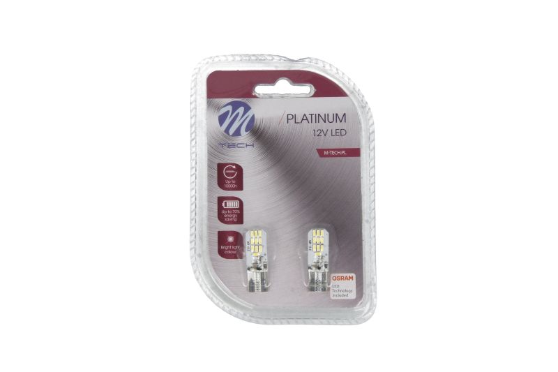 Bec incandescent W5W W2,1X9,5D 12V 2,1W alb 6000K set 2 bucati