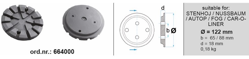 Piese si accesorii pentru elevatoare cerc 18 mm 122x65.88 mm