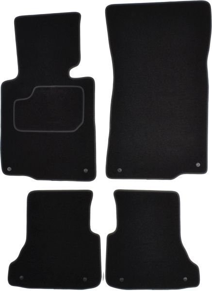 Covoras podea textil fata velours negru set 4 bucati