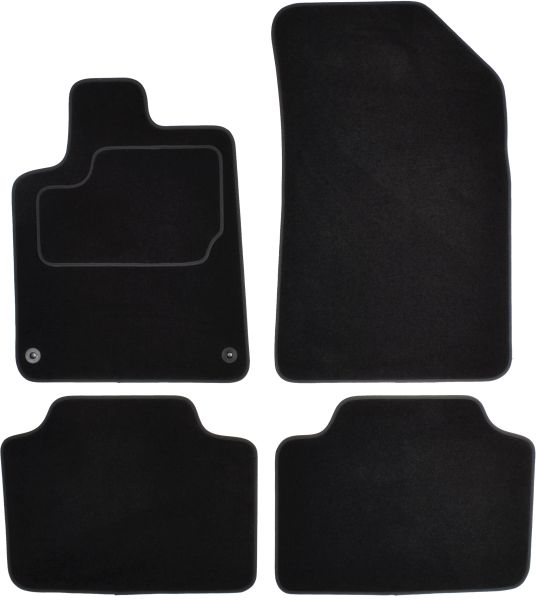 Covoras podea textil fata velours negru set 4 bucati