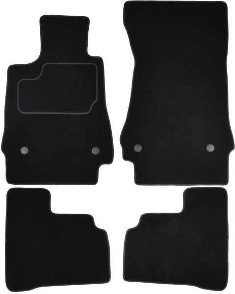 Covoras podea textil fata velours negru set 4 bucati sedan