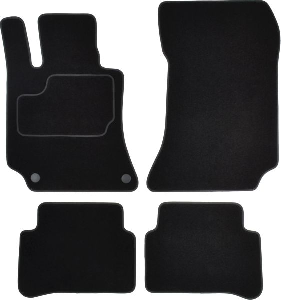 Covoras podea textil fata velours negru set 4 bucati coupe
