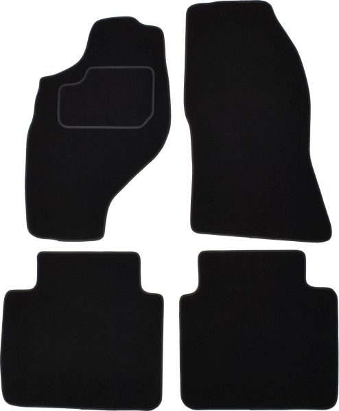 Covoras podea textil fata velours 4 bucati negru