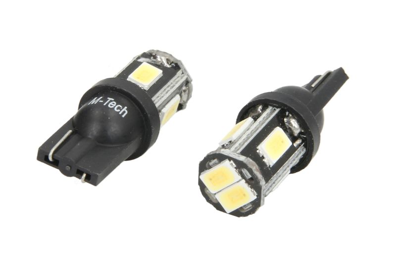 Bec incandescent W5W W2,1x9,5d 12V 2W alb rece 6000K set 2 bucati