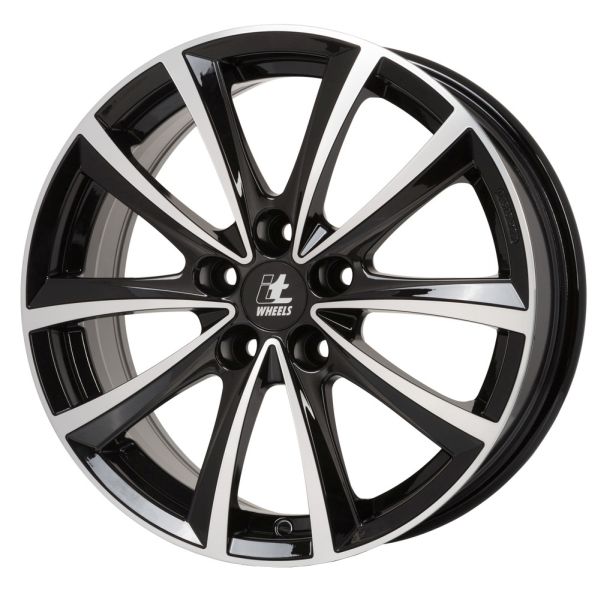 Janta aliaj 6.5x16 inch aluminiu negru lucios lustruit