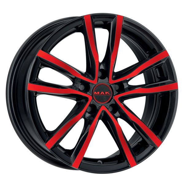 Janta aliaj 8.0x18.0 inch 72 mm Negru si Rosu