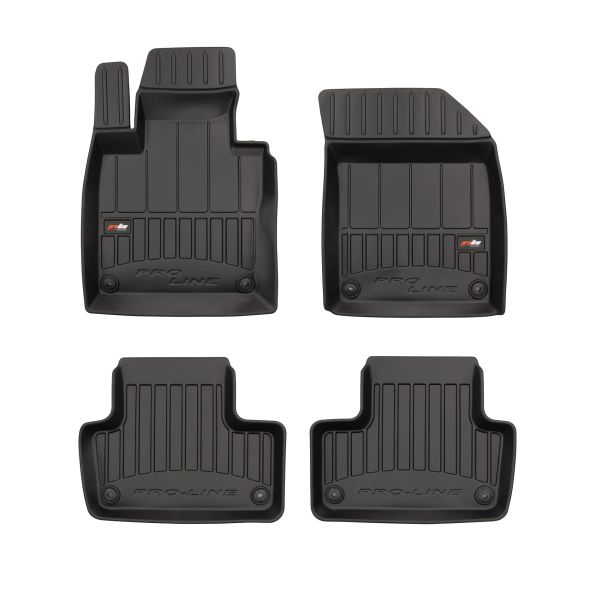 Covoras podea cauciuc față TPE negru set 4 bucăți