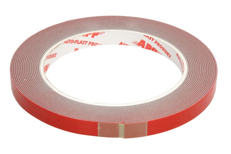 Banda adeziva acrilic cu doua fete 5 m x 9 mm rosu