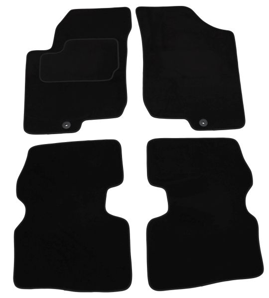 Covoras podea textil fata velours negru set 4 bucati