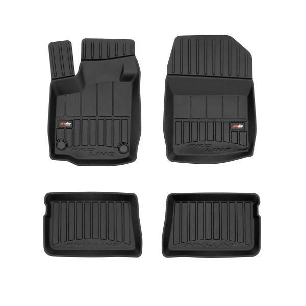 Covoras podea cauciuc TPE negru set 4 bucati