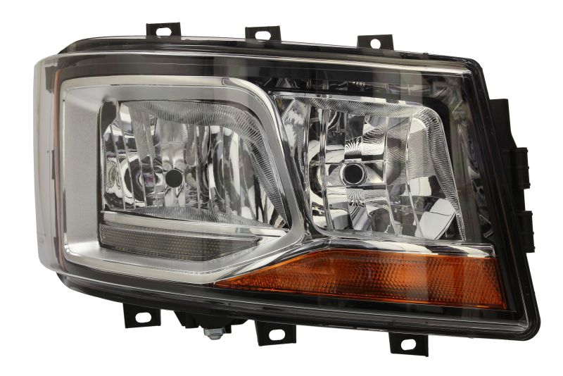 Far fata dreapta electric 24V cromat semnalizator portocaliu